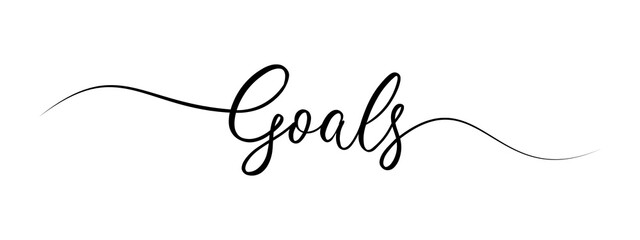 Goals letter calligraphy banner black color