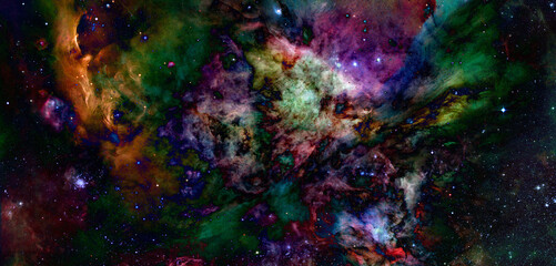 Naklejka na ściany i meble Nebula and stars in cosmos space. Elements of this image furnished by NASA
