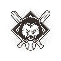 Vector logo, badge, symbol, icon template design with Bear Theme

