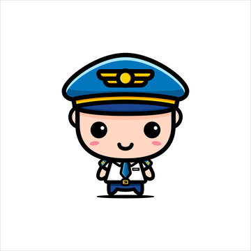 cute pilot character vector design