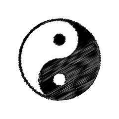 Vector Scribbled Yin Yang Symbol