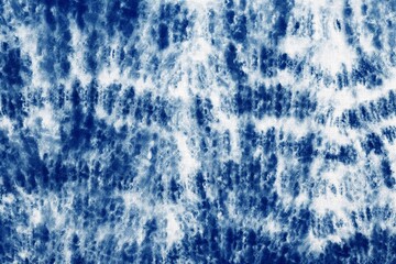 Indigo Blue Shibori Tie dye fabric texture pattern. White and Blue colors.