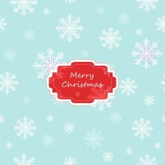 Fototapeta premium Merry Christmas and Happy New Year soft realistic blue greeting card with snowflakes on blue backgroung.