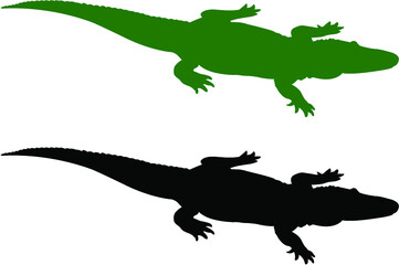 silhouette of an alligator