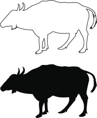 cow silhouette illustration
