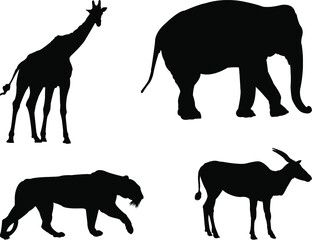 silhouettes of wild animals silhouette