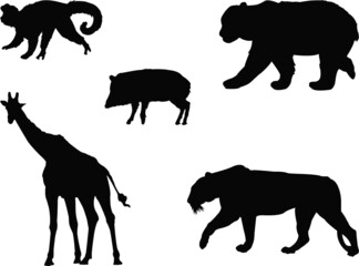 wild animals silhouette