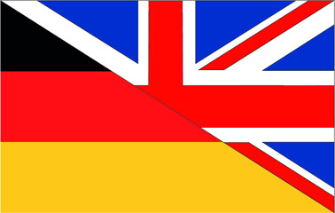 Fototapeta na wymiar british and german flag