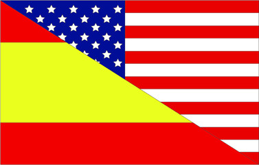 Fototapeta premium usa and spain flag