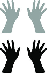 set of hands silhouettes
