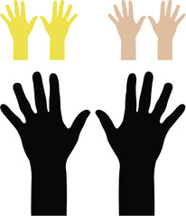 set of hands vector