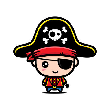 cute pirate character vector design