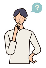 疑問を持つ家族のイラスト　ベクター素材