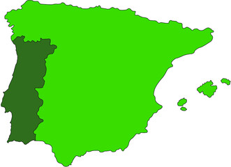 Obraz premium spain and portugal map