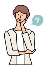 疑問を持つ家族のイラスト　ベクター素材