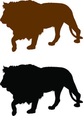 silhouette of a lion