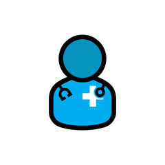 Doctor flat icon. Design template vector