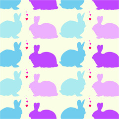 seamless background with rabbits