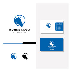 letter c horse logo design and business card vector