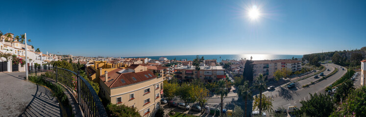 Fototapeta na wymiar panoramic view from the top of la cala neighborhood in malaga