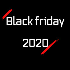 Black Friday text on black background. Text and font in white color. Black Friday sale, offer for marketing 2020