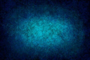 Fototapeta na wymiar Watercolor grunge dark background with blue lightening in the center.