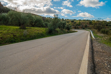 Fototapeta na wymiar Low Angle view of Road to Setenil de Las Bodegas