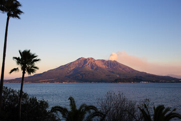 桜島の夕日