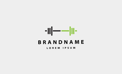 barbell bodybuild fitness logo design vector