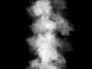 white smoke cloud on Isolated black background . Misty fog effect texture overlays for text or space