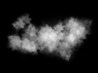Fototapeta na wymiar white smoke cloud on Isolated black background . Misty fog effect texture overlays for text or space
