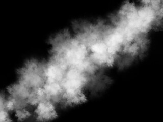 white smoke cloud on Isolated black background . Misty fog effect texture overlays for text or space