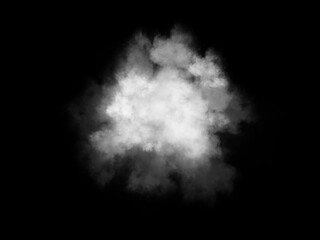 white smoke cloud on Isolated black background . Misty fog effect texture overlays for text or space