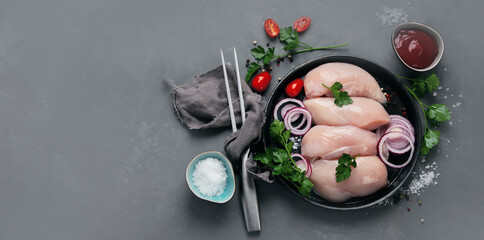 Fresh raw chicken fillet