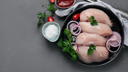 Fresh raw chicken fillet
