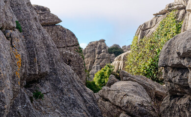 View of El Torcal de Antequera Natural Park