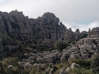 View of El Torcal de Antequera Natural Park