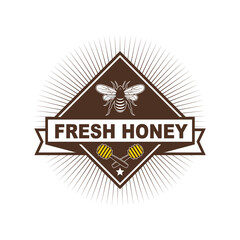 Vector logo, badge, symbol, icon template design with Honey Theme
