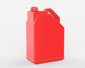 Plastic Jerrycan Oil, Cleanser, Detergent, Abstergent, Liquid Soap, Milk, Juice isolated On White Background. 3d illustration
