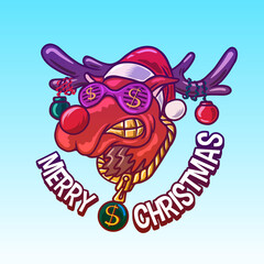 deer santa chirstmas style rapper