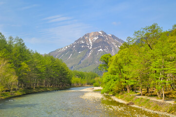 梓川と焼岳