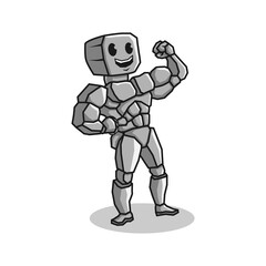 mascot character logo of rock man bodybuilder. vector illustration.