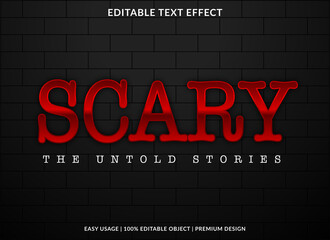 scary text effect template with 3d bold style use for logo and business brand