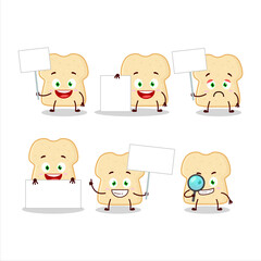 Slice of bread cartoon character bring information board