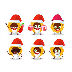 Santa Claus emoticons with sunflower cartoon character