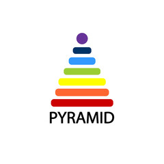 Pyramid element in flat simple style. Vector