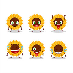 Cartoon character of sunflower with smile expression