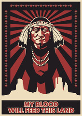 Fototapeta na wymiar person Chief, American Desert Poster