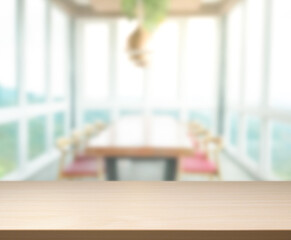 Table Top And Blur Dining Room Of   Background