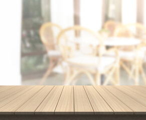 Table Top And Blur Dining Room Of   Background